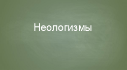 Неологизмы